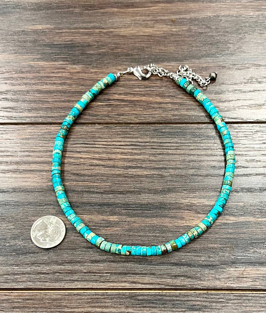 739669, 15" Handmade 6mm Gemstone Necklace