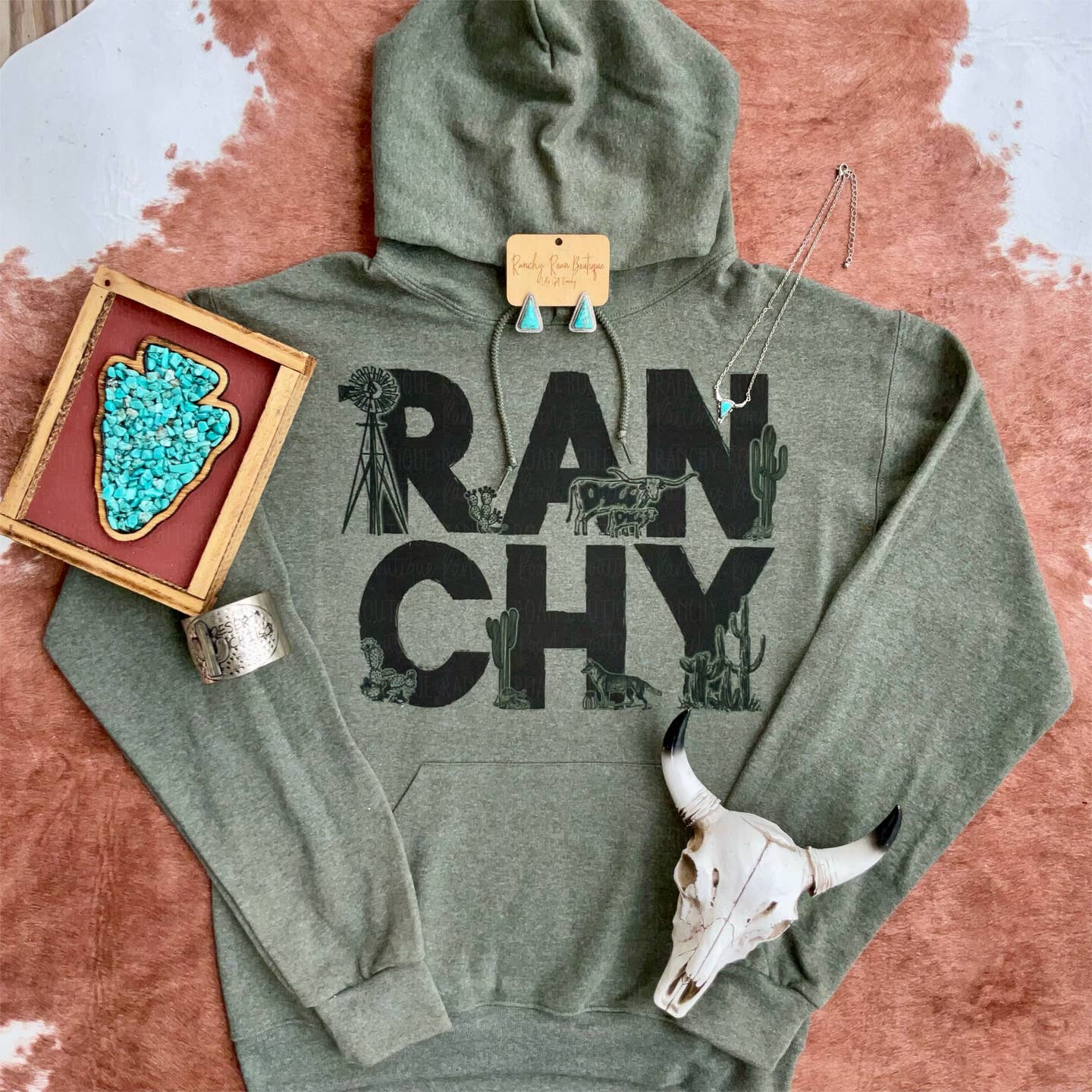 Preorder: Green Ranchy Western Hoodie