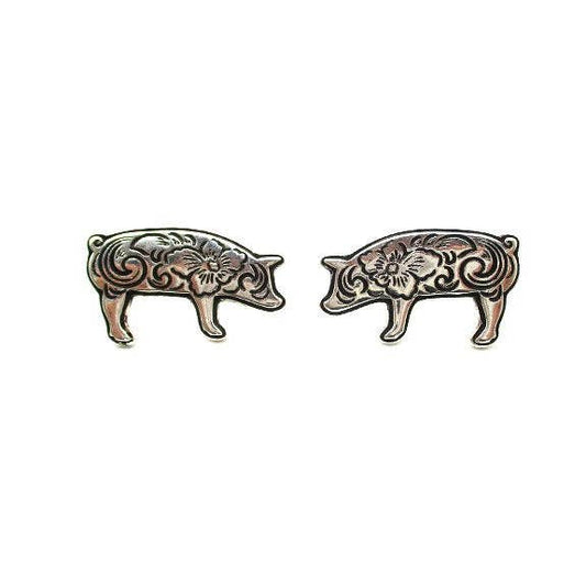 PREORDER Western Etched Pig Earrings