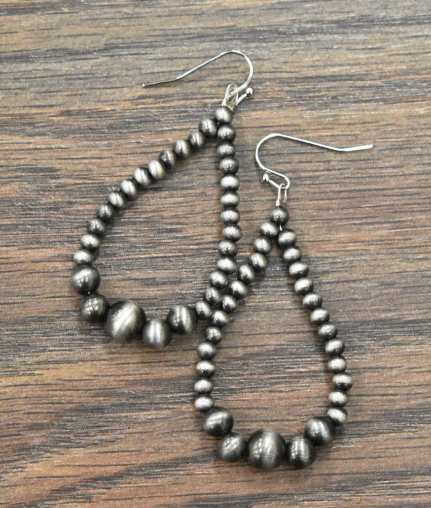 721357, 2" Handmade Graduated Navajo Bead Earrings