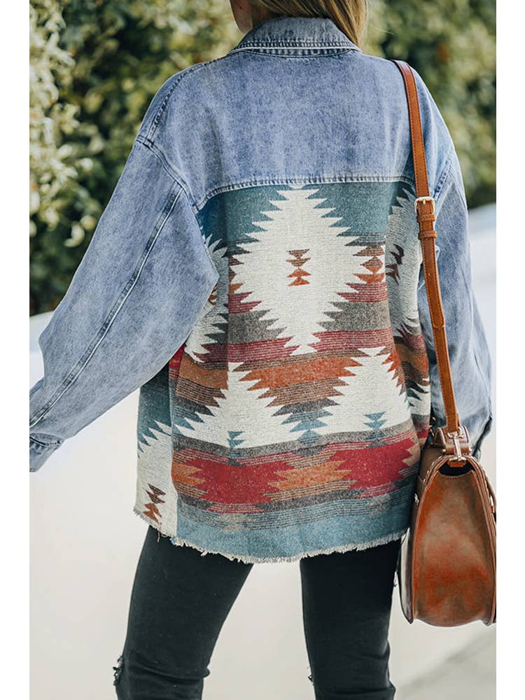 PREORDER Aztec Western Denim Jacket
