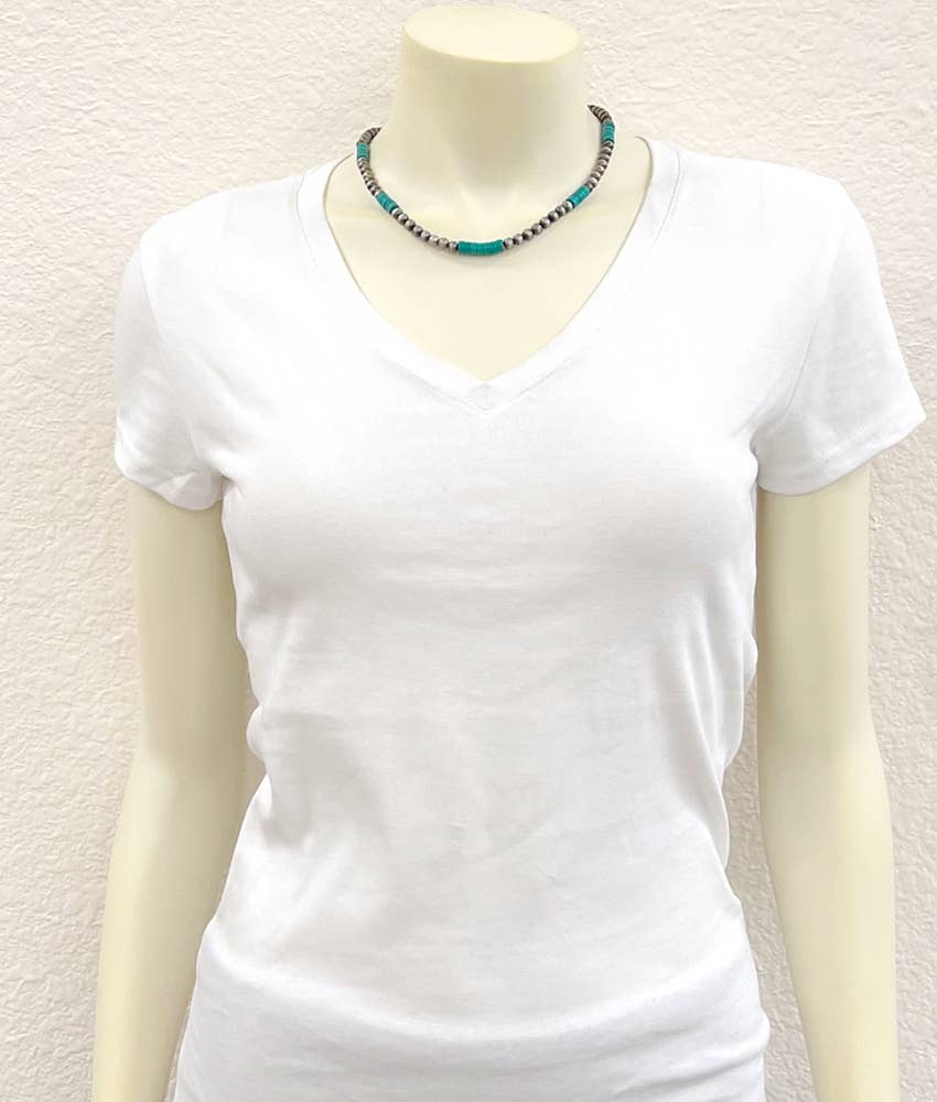 738421, Handmade Navajo Heishi Turquoise Necklace