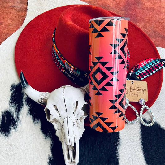 Preorder: Ombre Aztec Western 20oz Skinny Tumbler