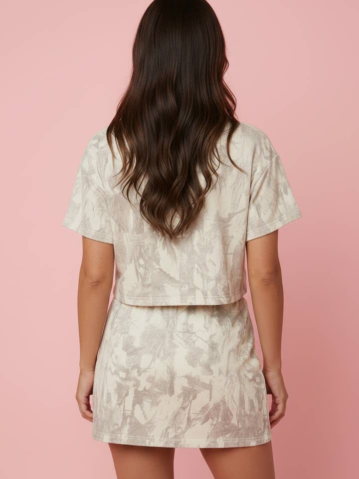 Preorder: Woodland Camo Crop Top and Skirt Set