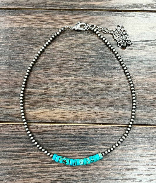 735790, 15" Handmade Navajo Gemstone Necklace