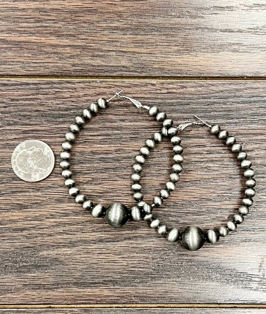 720874, 65mm Hoop, Big Navajo Earrings