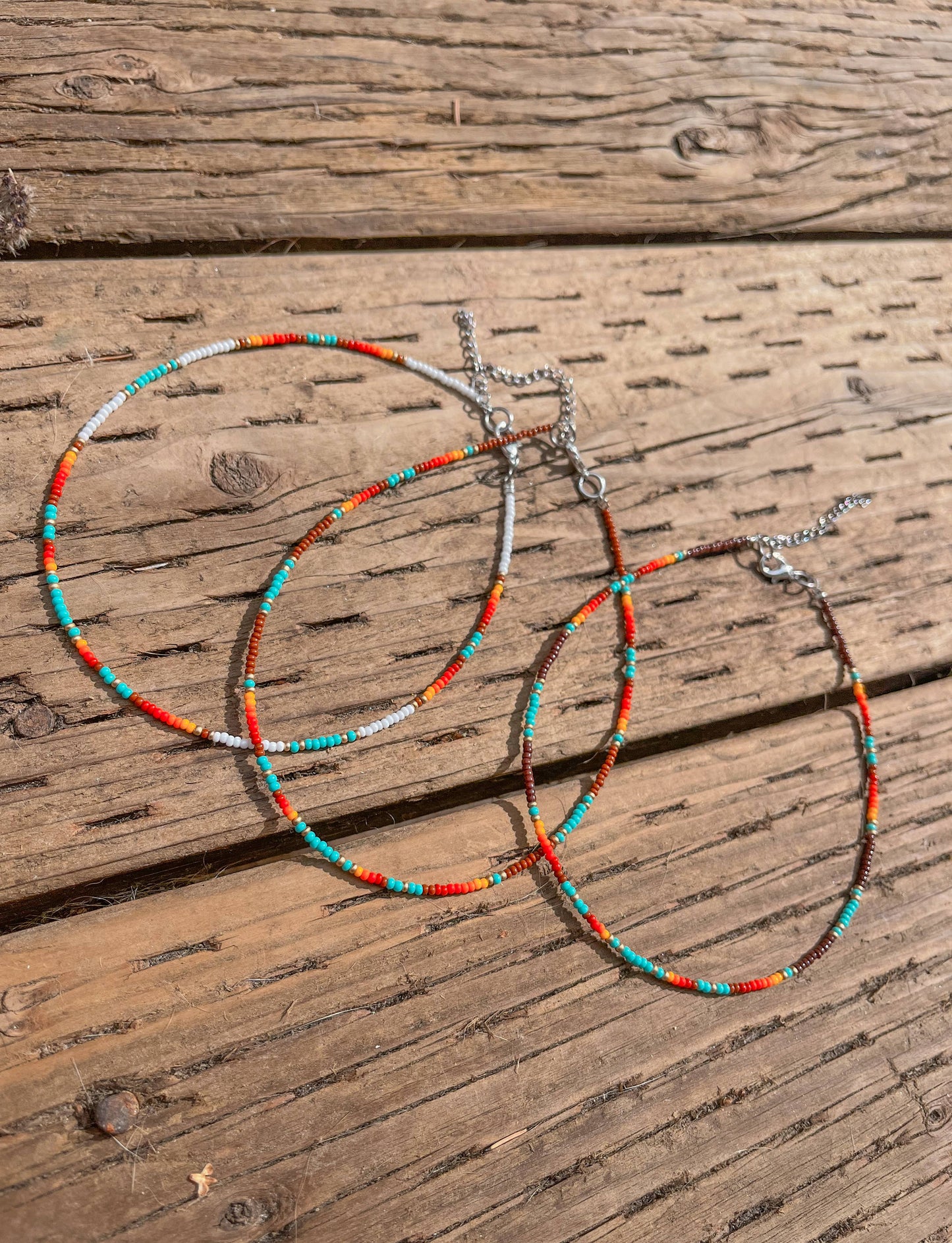 Western Boho Serape Neutral Tone Hand Beaded Choker