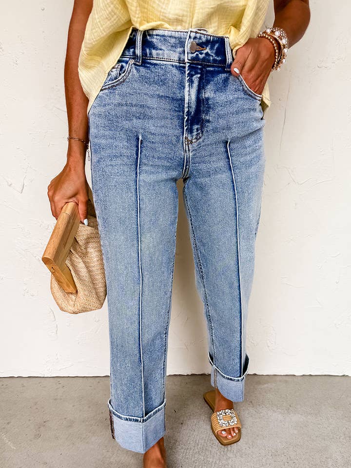 Preorder: Center Seam Cuffed Jeans