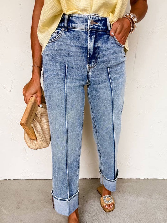 Preorder: Center Seam Cuffed Jeans