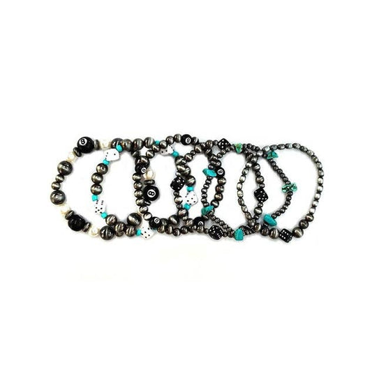 PREORDER 6 Strand Navajo Stretch Theme Bracelets