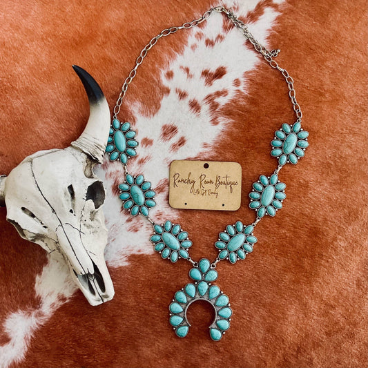 Western Statement Squash Blossom Necklace