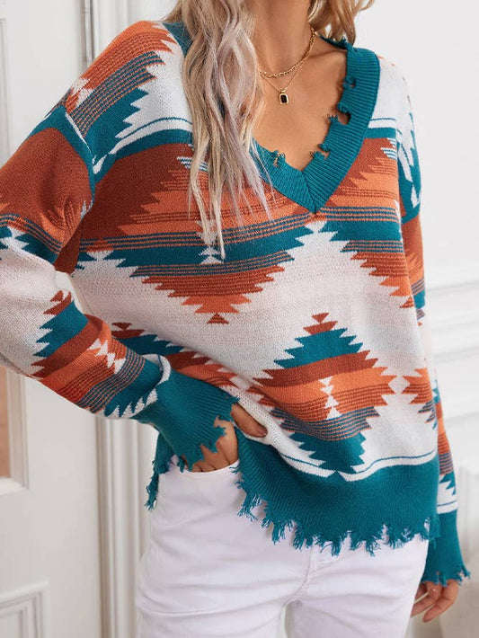 PREORDER Aztec Ripped Top