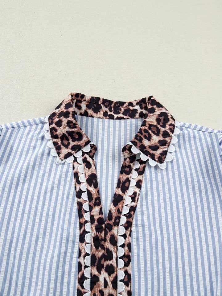 Preorder: Plus Leopard Patchwork Blouse