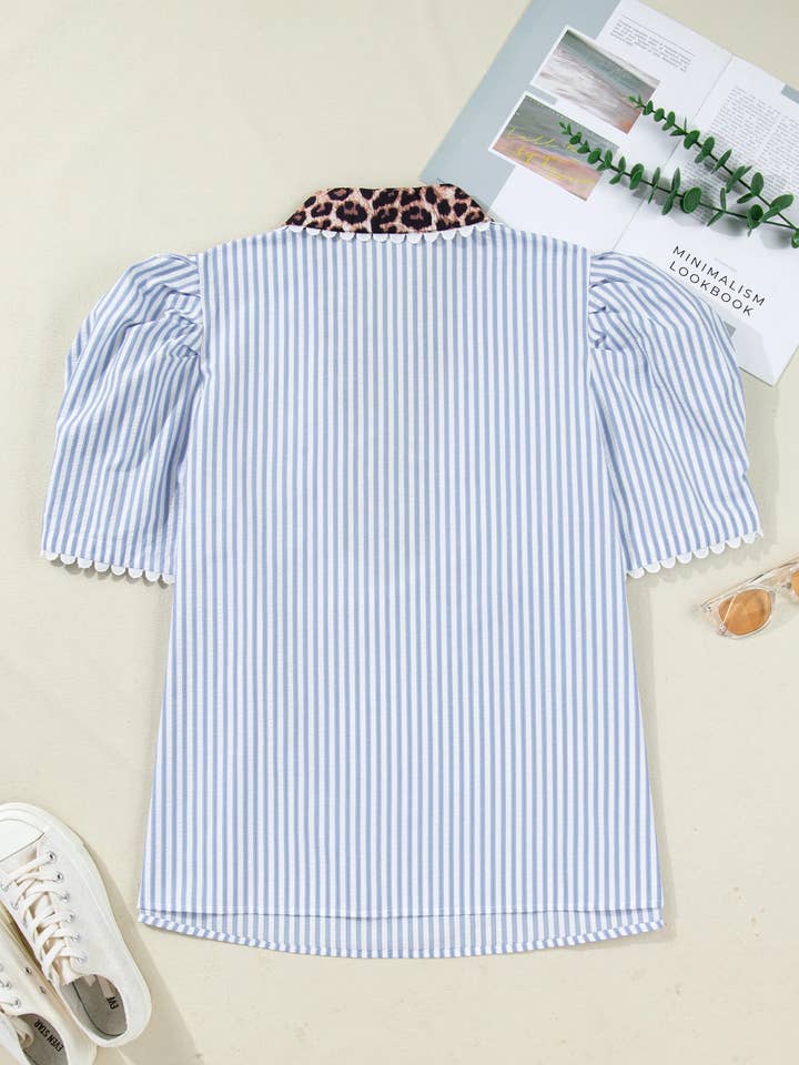 Preorder: Plus Leopard Patchwork Blouse