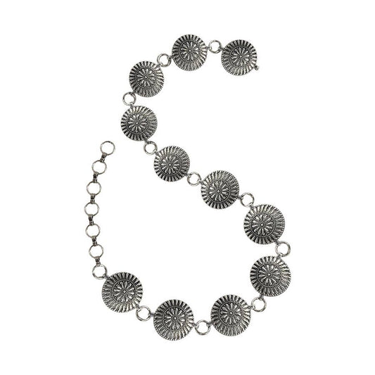 PREORDER Western Metal Concho Chain Belt Circle