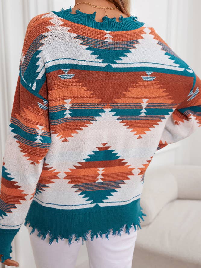 PREORDER Aztec Ripped Top