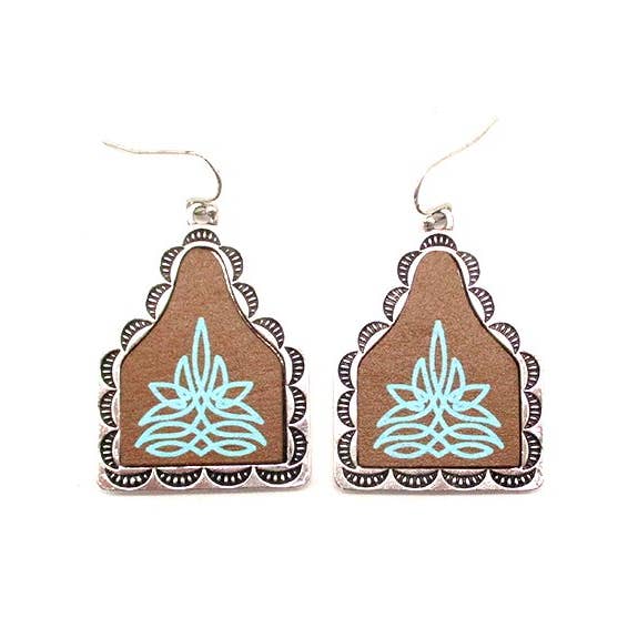 PREORDER Boot Stitch Cattle Tag Earrings