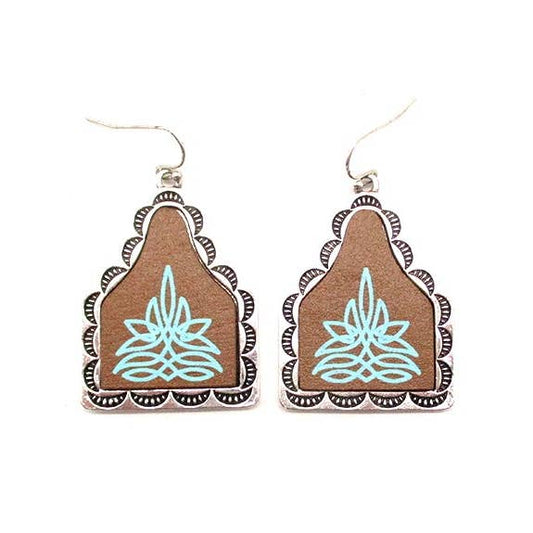 PREORDER Boot Stitch Cattle Tag Earrings