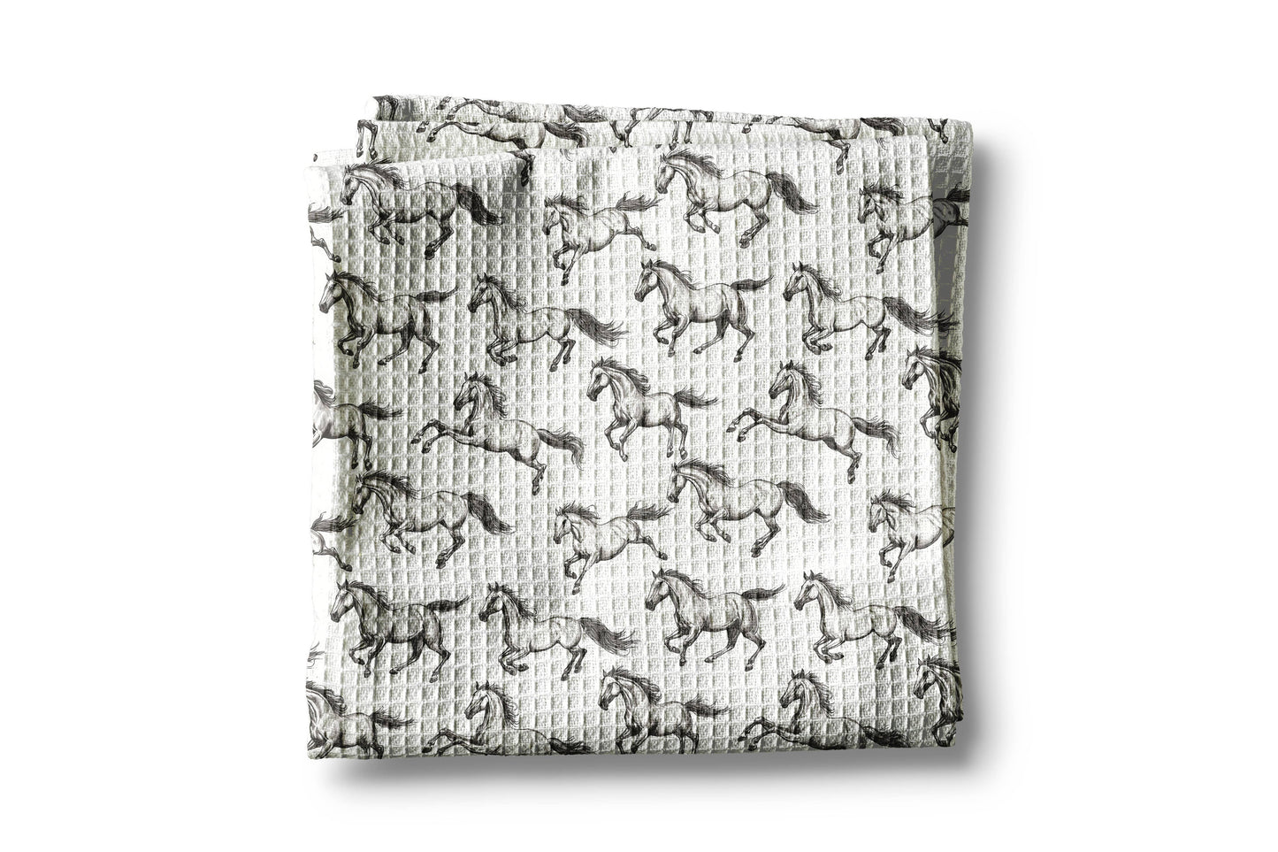 Horse Pony Equestrian Tack Kitchen Towel Waffle Gifts Farm