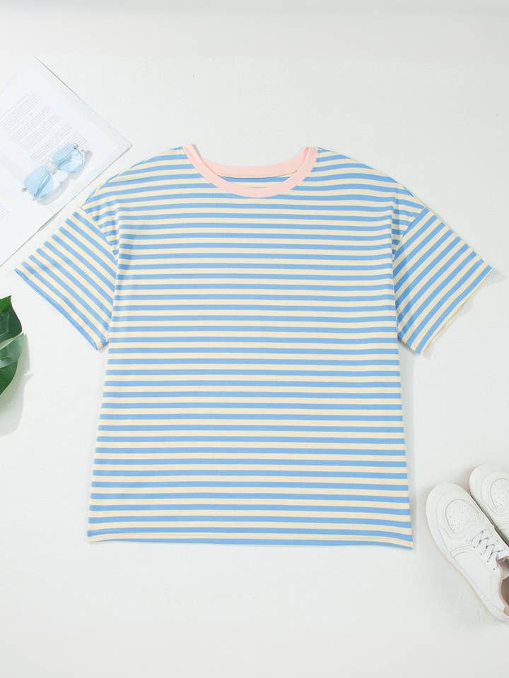 Preorder: Plus Stripe Contrast Tee