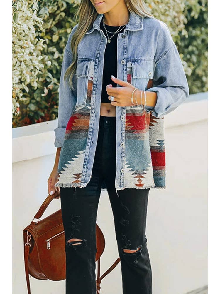PREORDER Aztec Western Denim Jacket